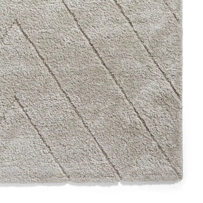 Think Rugs ideal shaggy 80362 silver Grey Living Room Geometric Rug.