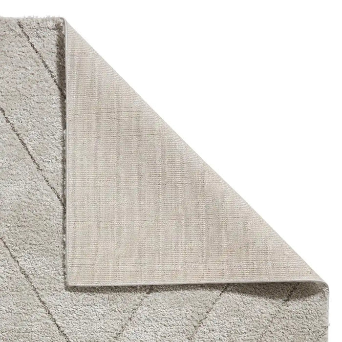 Think Rugs ideal shaggy 80362 silver Grey Living Room Geometric Rug.