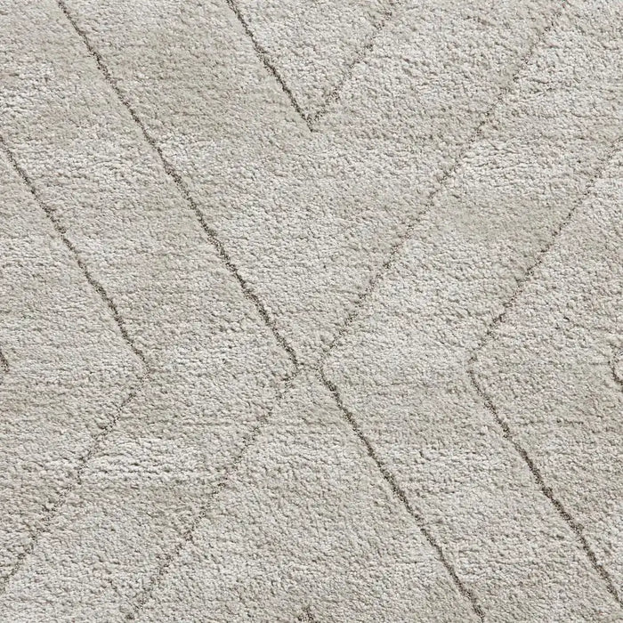 Think Rugs ideal shaggy 80362 silver Grey Living Room Geometric Rug.
