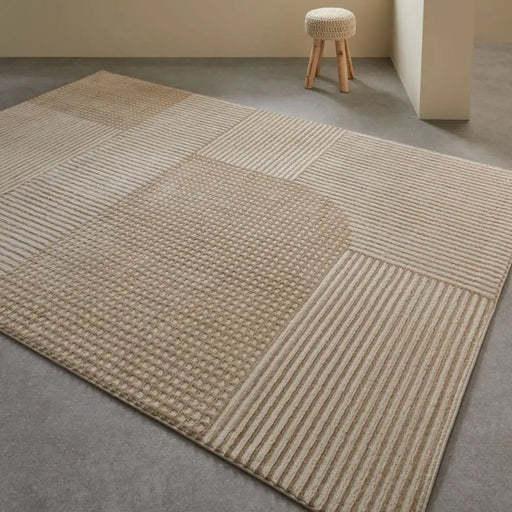 Oriental Weavers manhattan ow 8120 w beige Beige Living Room Geometric Rug.