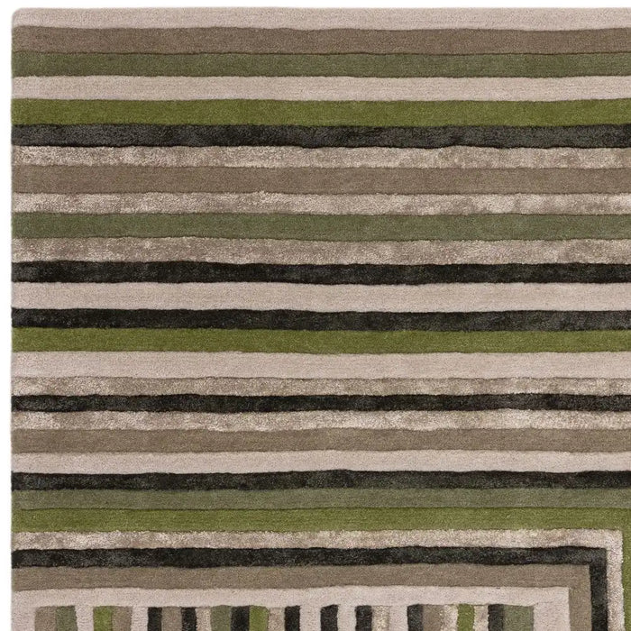 Asiatic matrix asiatic 82 network forest Green Living Room Wool Rug.