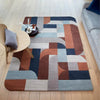 Asiatic matrix asiatic 88 klotski terracotta Multicoloured, Orange Living Room Wool Rug.