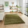 Think Rugs sierra 9000 olive Green Living Room Shaggy Rug.