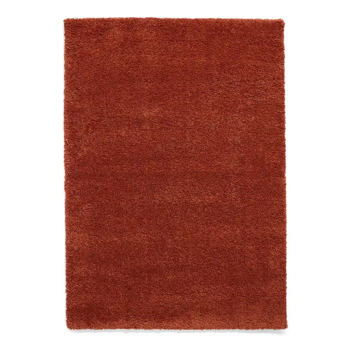 Think Rugs sierra 9000 terracotta Orange Living Room Shaggy Rug.