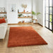 Think Rugs sierra 9000 terracotta Orange Living Room Shaggy Rug.