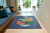 Asiatic matrix asiatic 91 statement navy Multicoloured, Navy Living Room Wool Rug.