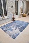 Louis de Poortere cities 9314 tokyo conductive blue Blue, Cream Living Room  Rug.