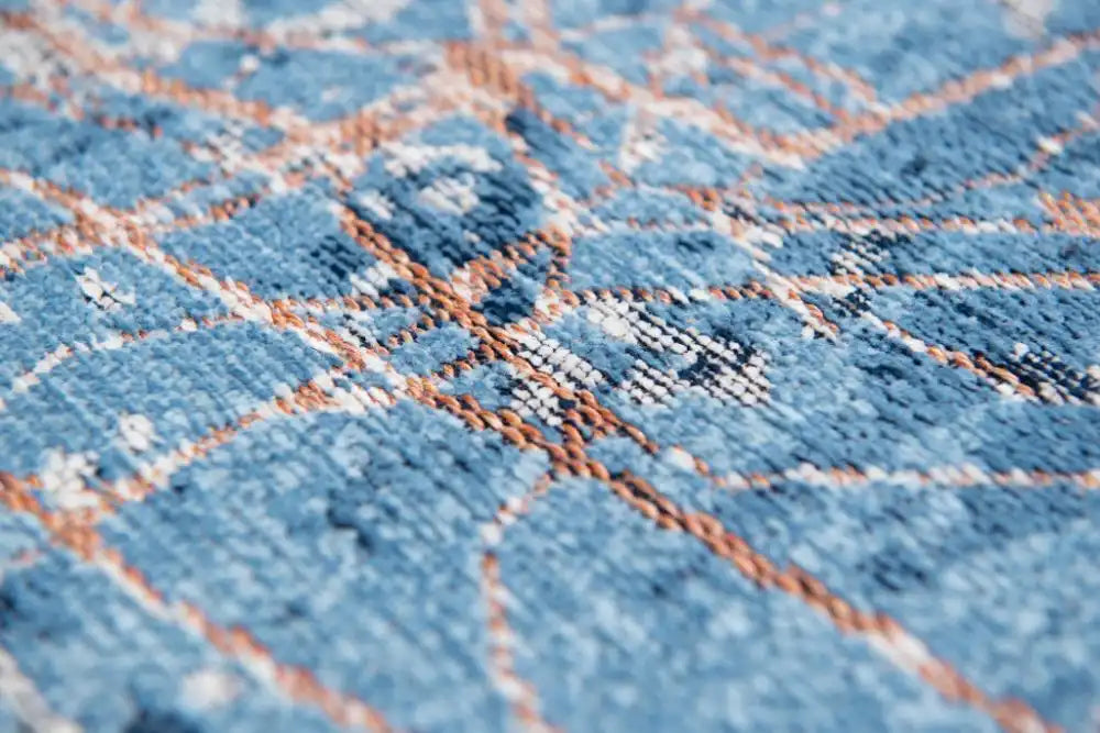 Louis de Poortere cities 9314 tokyo conductive blue Blue, Cream Living Room  Rug.