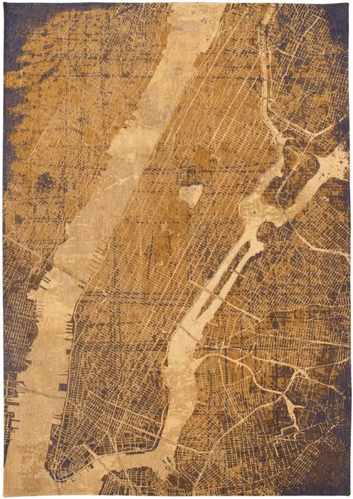 Louis de Poortere cities 9315 new york gatsby gold Brown Living Room  Rug.