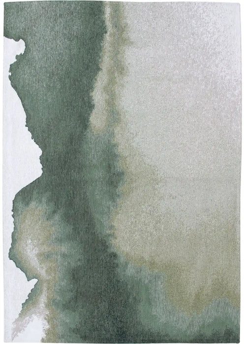 Louis de Poortere lagoon 9331 lagoon palm green Green, Ivory Living Room Flat Weave Rug.