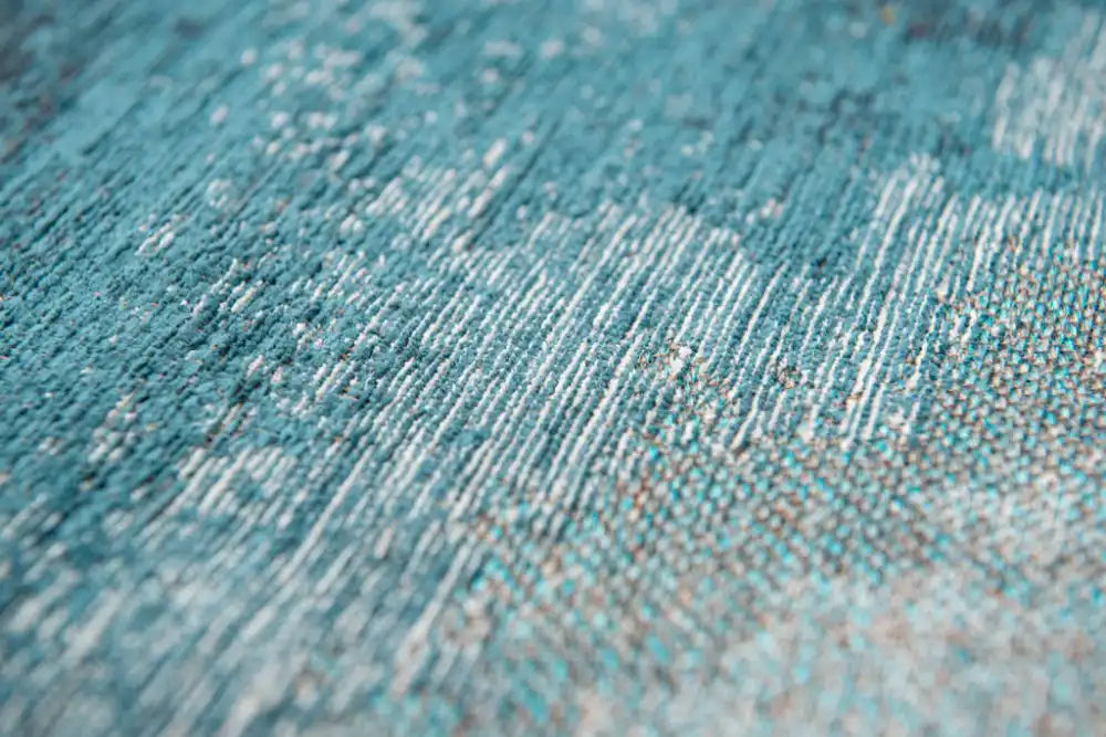 Louis de Poortere lagoon 9332 lagoon inkjet Blue, Ivory Living Room Flat Weave Rug.