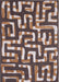 Louis de Poortere kuba 9335 kuba bison Brown Living Room Geometric Rug.