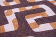 Louis de Poortere kuba 9335 kuba bison Brown Living Room Geometric Rug.