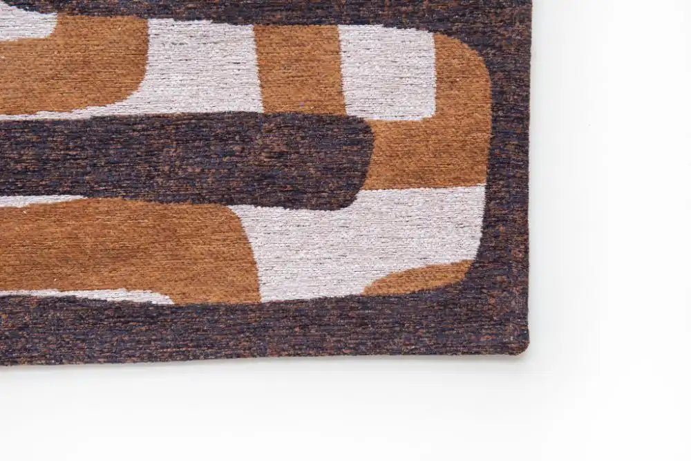 Louis de Poortere kuba 9335 kuba bison Brown Living Room Geometric Rug.