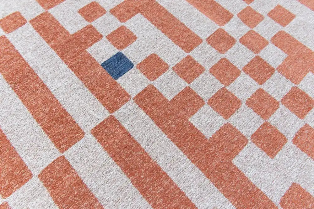 Louis de Poortere chess 9341 chess nude Orange, Cream Living Room  Rug.