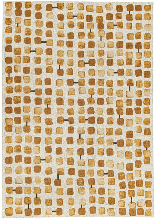 Louis de Poortere cobblestone 9346 peach party Orange, Cream Living Room  Rug.
