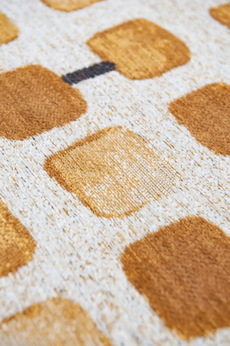 Louis de Poortere cobblestone 9346 peach party Orange, Cream Living Room  Rug.