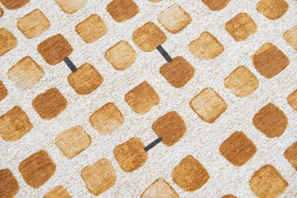 Louis de Poortere cobblestone 9346 peach party Orange, Cream Living Room  Rug.