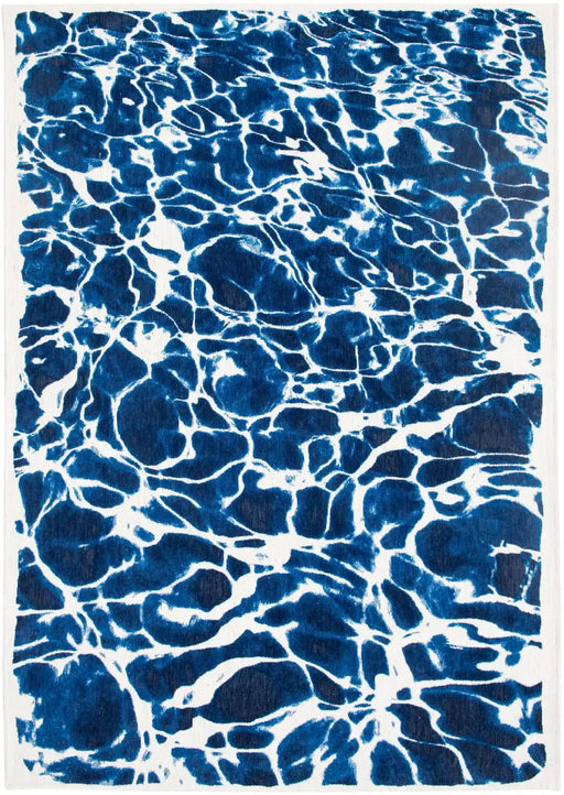 Louis de Poortere swim 9351 swim surf Blue Living Room Flat Weave Rug.
