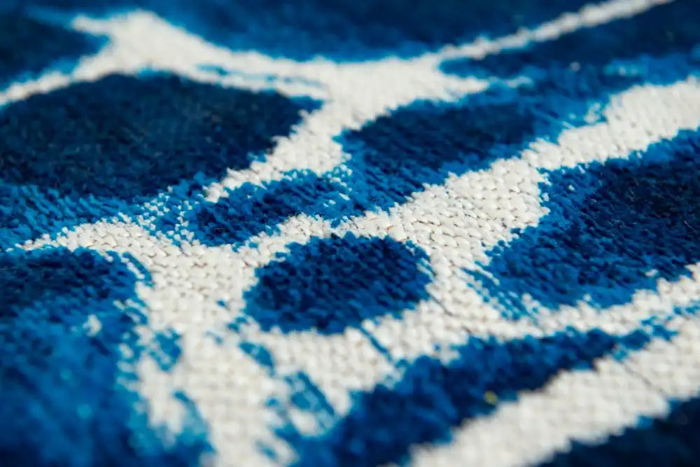 Louis de Poortere swim 9351 swim surf Blue Living Room Flat Weave Rug.