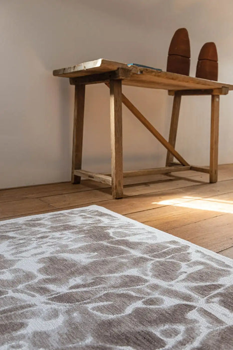 Louis de Poortere swim 9353 swim grit Beige Living Room Flat Weave Rug.