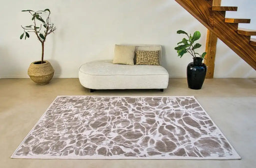 Louis de Poortere swim 9353 swim grit Beige Living Room Flat Weave Rug.