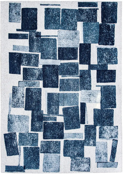 Louis de Poortere lucia 9355 lucia ice blue Blue, Ivory Living Room Geometric Rug.