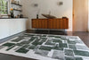 Louis de Poortere lucia 9356 lucia sycamore Green, Ivory Living Room Geometric Rug.