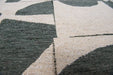 Louis de Poortere papercut 9361 papercut sea spray Green, Ivory Living Room Geometric Rug.