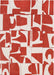 Louis de Poortere papercut 9364 papercut rust Ivory, Orange Living Room Geometric Rug.