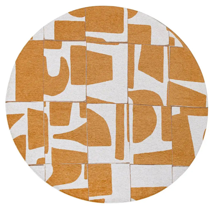 Louis de Poortere papercut 9367 papercut curry Yellow, Ivory Living Room Geometric Rug.