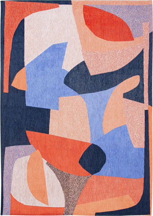 Louis de Poortere shapes 9368 shapes carpe diem Multicoloured, Orange, Pink Living Room Geometric Rug.