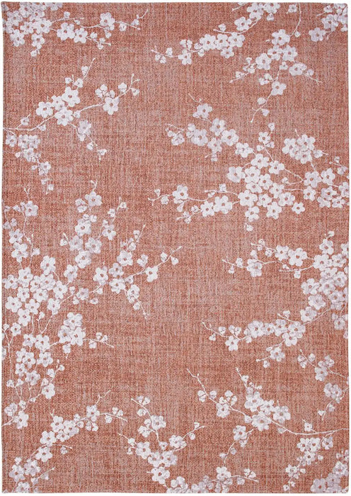 Louis de Poortere sakura 9371 sakura copper pink Pink Living Room Floral Rug.