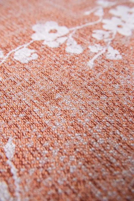 Louis de Poortere sakura 9371 sakura copper pink Pink Living Room Floral Rug.