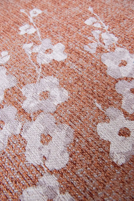 Louis de Poortere sakura 9371 sakura copper pink Pink Living Room Floral Rug.
