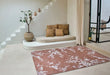 Louis de Poortere sakura 9371 sakura copper pink Pink Living Room Floral Rug.