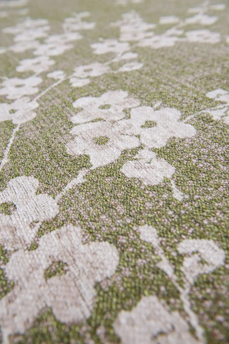 Louis de Poortere sakura 9372 sakura wet garden Green Living Room Floral Rug.