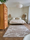 Louis de Poortere sakura 9373 sakura morning mist Beige Living Room Floral Rug.