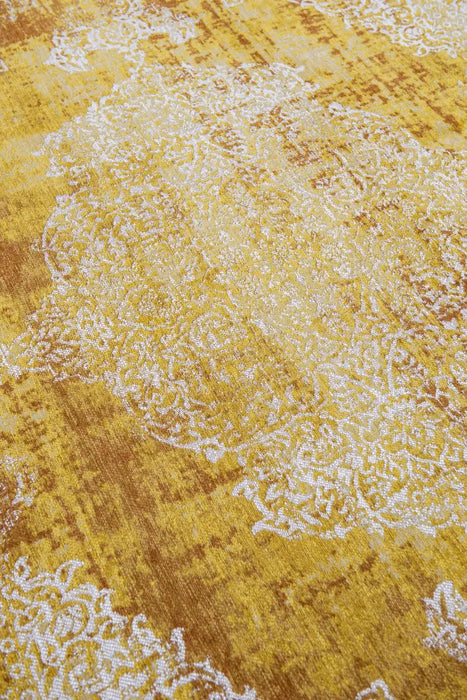 Louis de Poortere kirman 9377 kirmman sunwax Yellow Living Room  Rug.
