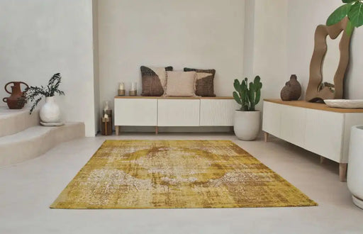 Louis de Poortere kirman 9377 kirmman sunwax Yellow Living Room  Rug.