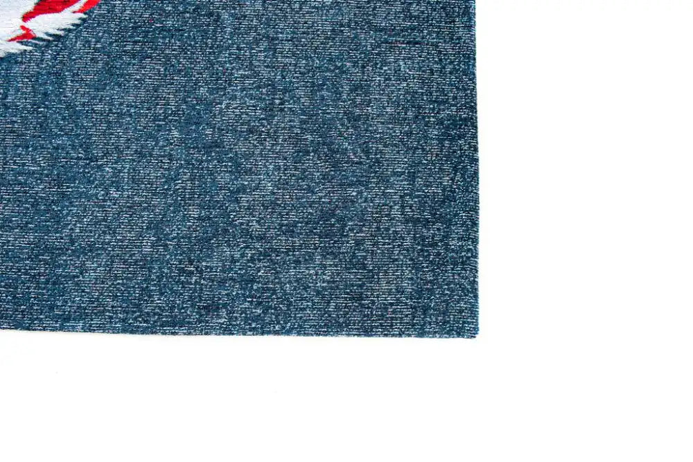 Louis de Poortere pop by louis 9389 lobster steam red Blue, Red Living Room Flat Weave Rug.