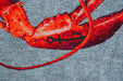 Louis de Poortere pop by louis 9389 lobster steam red Blue, Red Living Room Flat Weave Rug.
