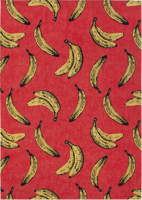 Louis de Poortere pop by louis 9392 banana miami red Yellow, Multicoloured, Red Living Room Flat Weave Rug.
