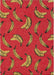 Louis de Poortere pop by louis 9392 banana miami red Yellow, Multicoloured, Red Living Room Flat Weave Rug.