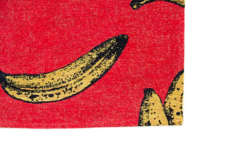 Louis de Poortere pop by louis 9392 banana miami red Yellow, Multicoloured, Red Living Room Flat Weave Rug.