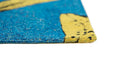 Louis de Poortere pop by louis 9394 banana california blue Blue, Yellow, Multicoloured Living Room Flat Weave Rug.