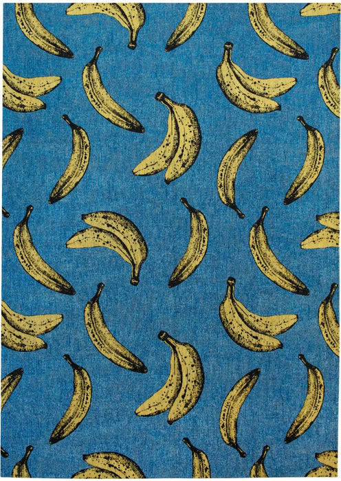 Louis de Poortere pop by louis 9394 banana california blue Blue, Yellow, Multicoloured Living Room Flat Weave Rug.