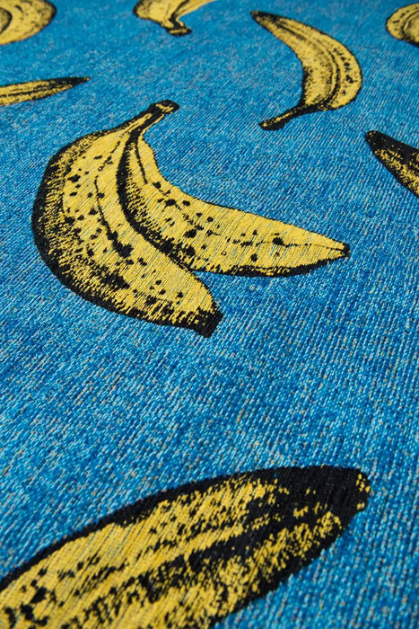 Louis de Poortere pop by louis 9394 banana california blue Blue, Yellow, Multicoloured Living Room Flat Weave Rug.