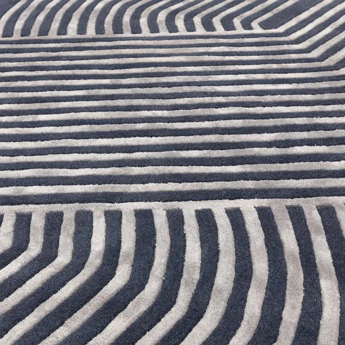 Asiatic matrix asiatic 97 solstice navy Blue, Navy Living Room Wool Rug.