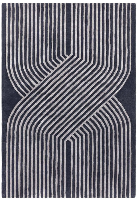 Asiatic matrix asiatic 97 solstice navy Blue, Navy Living Room Wool Rug.